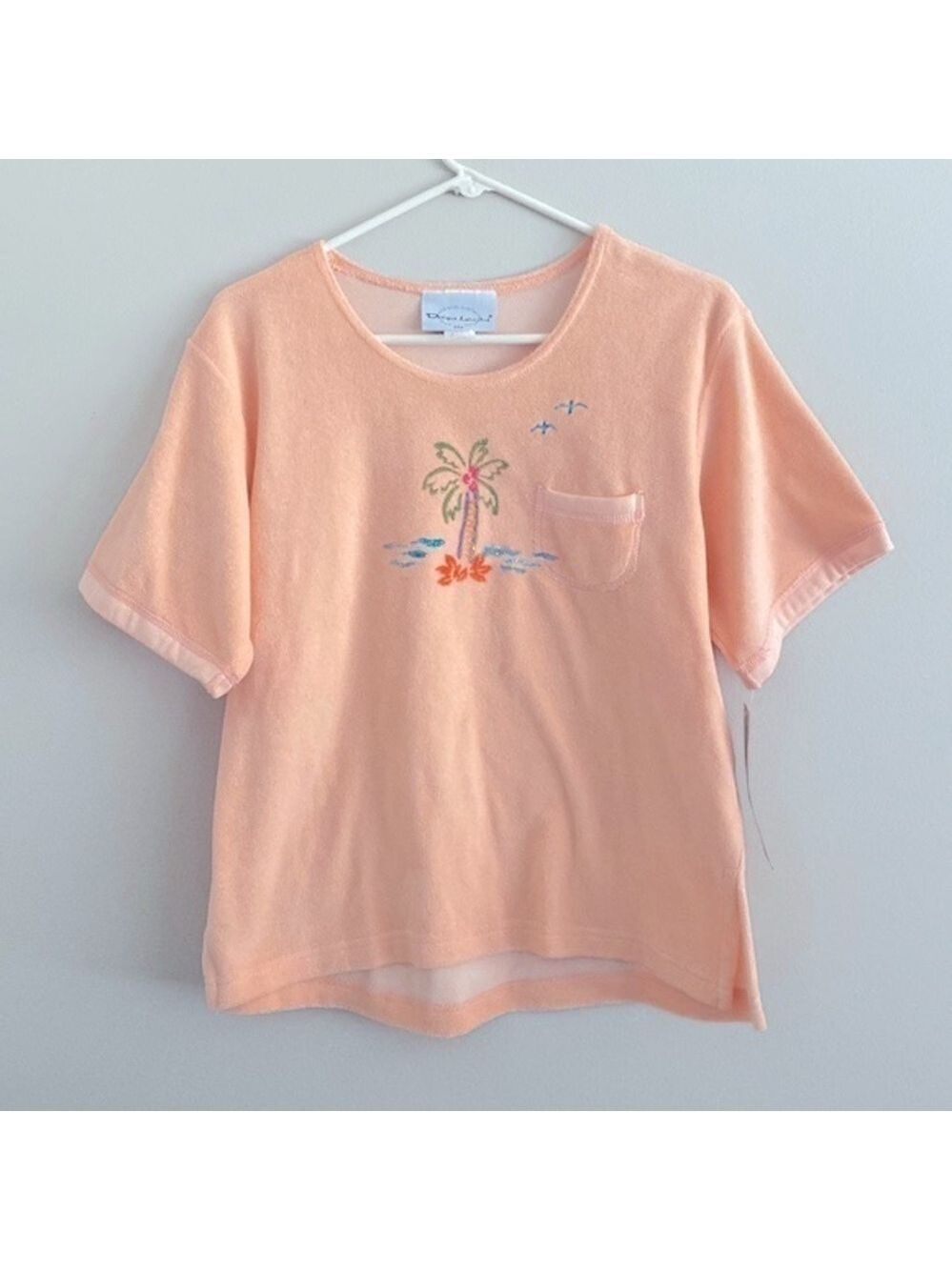 90’s vintage terry cloth oversized island glitter paint top